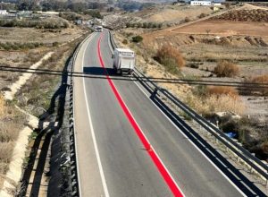 Red Lines On Roads in France